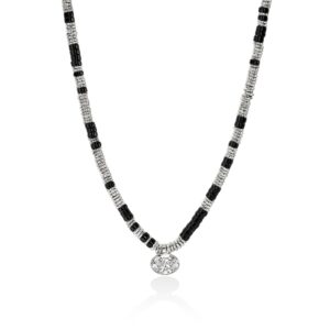 JH Lovestruck™ Heishi Pendant Necklace, Sterling Silver, Hardstones, Diamond, 3.0TCW