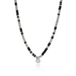 JH Lovestruck™ Heishi Pendant Necklace, Sterling Silver, Hardstones, Diamond, 1.25TCW