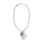Naga Necklace, Silver, Diamonds, Pearl