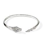 Naga Flex Choker, Sterling Silver, Diamonds, Blue Sapphire, 8MM