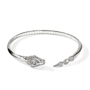 Naga Flex Choker, Sterling Silver, Diamonds, Blue Sapphire, 8MM
