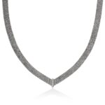Icon Link Necklace, Sterling Silver, Diamonds, 12MM