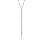 Icon Stud Lariat Necklace, Sterling Silver, Diamonds, 1.8MM