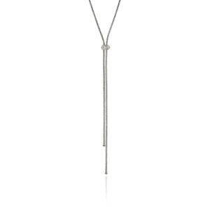 Icon Stud Lariat Necklace, Sterling Silver, Diamonds, 1.8MM