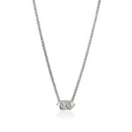 Icon Stud Necklace, Sterling Silver, Diamonds, 1.5MM