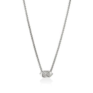 Icon Stud Necklace, Sterling Silver, Diamonds, 1.5MM