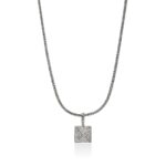 Icon Stud Pendant Necklace, Sterling Silver, Diamonds, 2.5MM