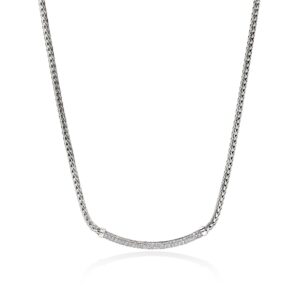 JH Essential Pavé Necklace, Sterling Silver, Diamonds, 2.5MM