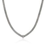 Icon Link Necklace, Sterling Silver, Diamonds, 6MM