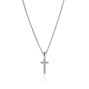 JH Essential Cross Necklace, Sterling Silver, Diamonds