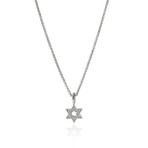 JH Essential Star of David Necklace, Sterling Silver, Diamonds