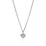 JH Essential Heart Pendant Necklace, Sterling Silver, Diamonds, 1.5MM