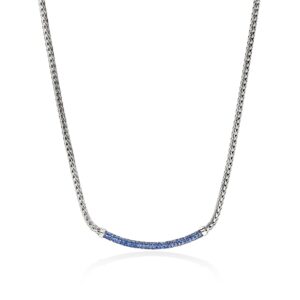 JH Essential Pavé Necklace, Sterling Silver, Gemstones, 2.5MM