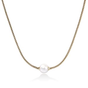 JH Essential Pearl Necklace, Gold, 1.8MM