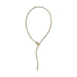 Naga Y Necklace, Gold, Diamonds, 4.4MM