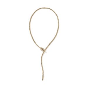 Naga Y Necklace, Gold, Diamonds, 4.4MM