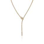 Naga Lariat, Gold, Diamonds, 2.5MM