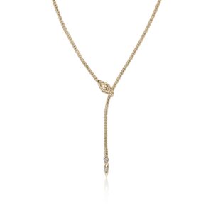 Naga Lariat, Gold, Diamonds, 2.5MM