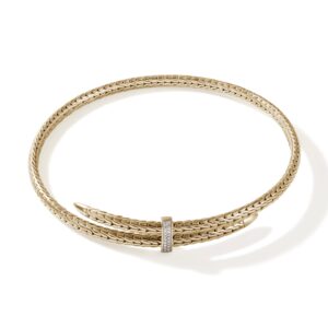 Spear Coil Choker, Gold, Diamonds