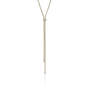 Icon Stud Lariat, Gold, Diamonds, 1.8MM