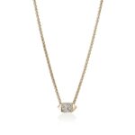 Icon Stud Necklace, Gold, Diamonds, 1.5MM