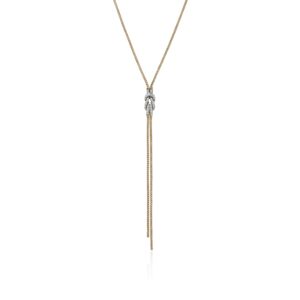 Love Knot Y Necklace, Gold, Diamonds