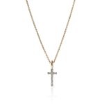 JH Essential Cross Necklace, Gold, Diamonds