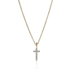 JH Essential Cross Necklace, Gold, Diamonds