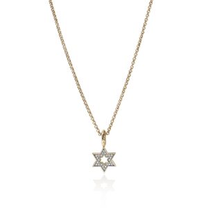 JH Essential Star of David Necklace, Gold, Diamonds