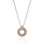 Icon Link Pendant Necklace, Gold, Diamonds, 2MM
