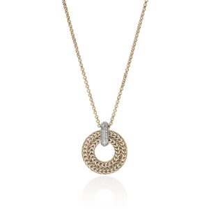 Icon Link Pendant Necklace, Gold, Diamonds, 2MM