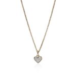 JH Essential Heart Pendant Necklace, Gold, Diamonds, 1.5MM