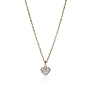 JH Essential Heart Pendant Necklace, Gold, Diamonds, 1.5MM