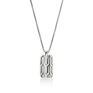 Icon 50 Tag Necklace, Sterling Silver