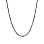 Box Chain Necklace, Dark Silver, 3.7MM