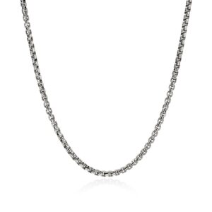 Box Chain Necklace, Sterling Silver, 3.7MM