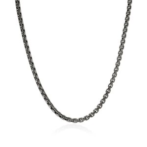 Box Chain Necklace, Dark Silver, 4.8MM