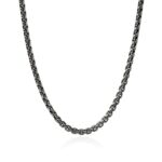 Box Chain Necklace, Dark Silver, 6MM