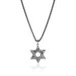 Icon 50 Star of David Pendant Necklace, Dark Silver