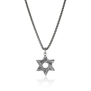 Icon 50 Star of David Pendant Necklace, Dark Silver