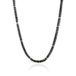 Heishi Necklace, Sterling Silver, Black Onyx, 6MM