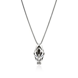 Naga Pendant Necklace, Sterling Silver, Blue Sapphire, 2.7MM