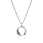 Naga Pendant Necklace, Sterling Silver, Blue Sapphire, 1.6MM
