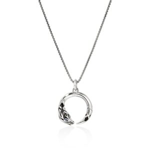 Naga Pendant Necklace, Sterling Silver, Blue Sapphire, 1.6MM