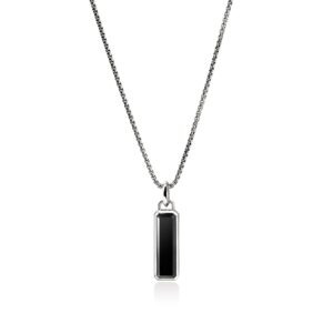 Black Onyx Talisman Necklace, Sterling Silver