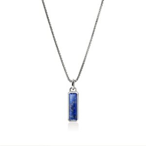 Lapis Lazuli Talisman Necklace, Sterling Silver