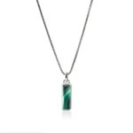Malachite Talisman Necklace, Sterling Silver