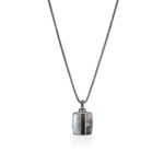 Icon 50 Necklace, Dark Silver, Hardstones