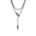 Naga Lariat, Gold, Silver, Diamonds