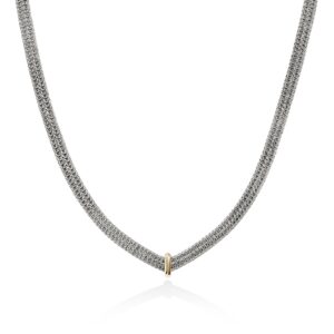 Icon Link Necklace, Sterling Silver, Gold, 6MM